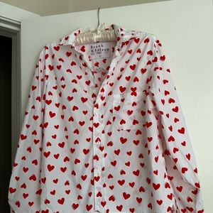 Frank and Eileen limited edition Silvio women’s blouse size large.  Hearts!
